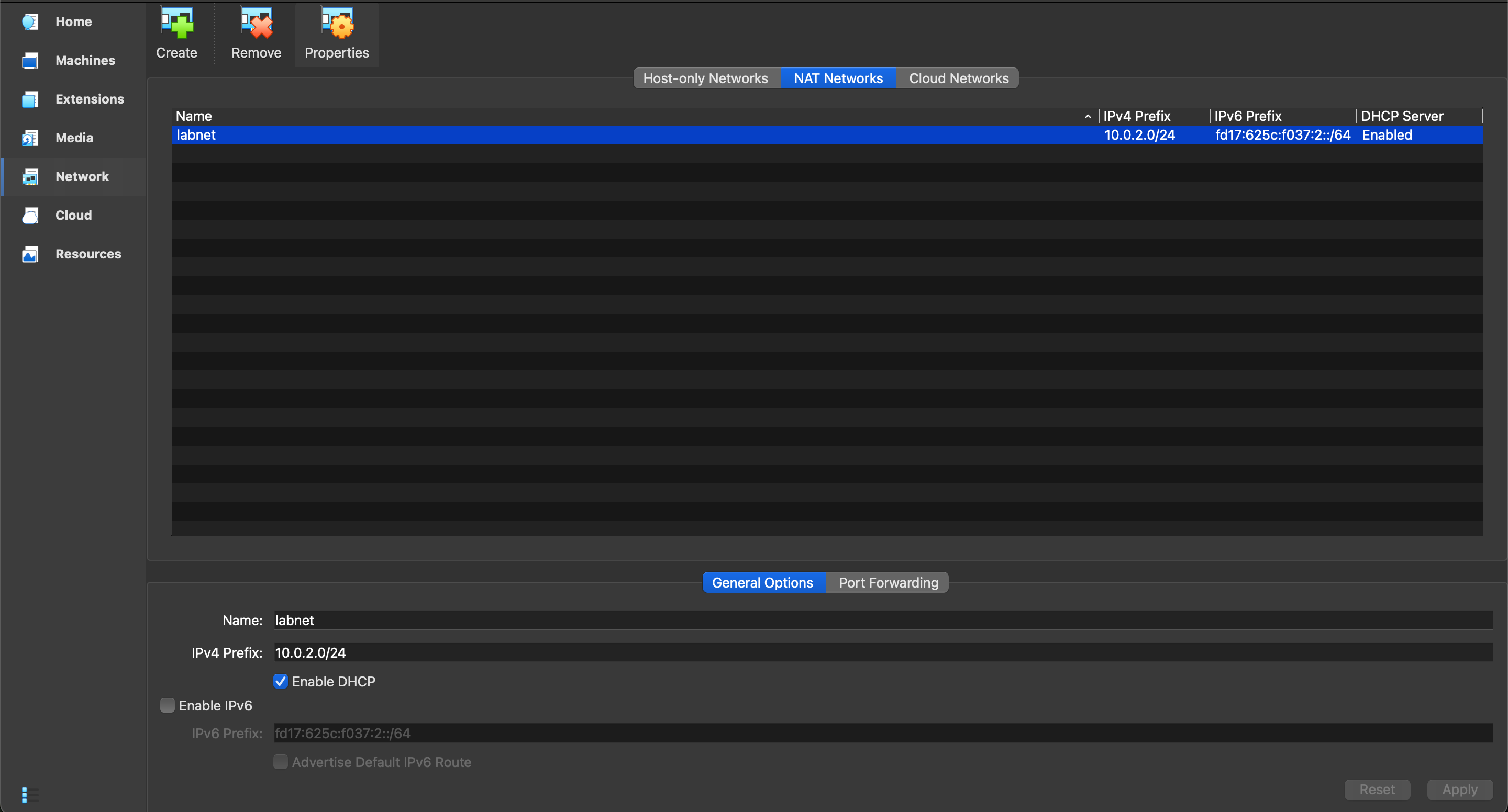 VirtualBox NAT network and lab VMs grouped under Brute Force Lab